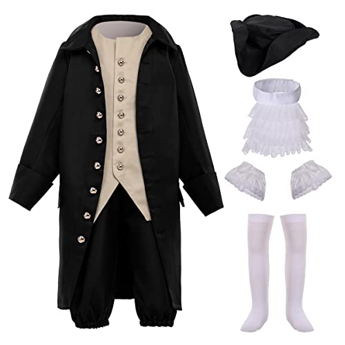 Image of BPURB Rococo Boy Colonial Costume Patriotic Boy Costume Deluxe Thomas Jefferson George Washington Alexander Hamilton Costume