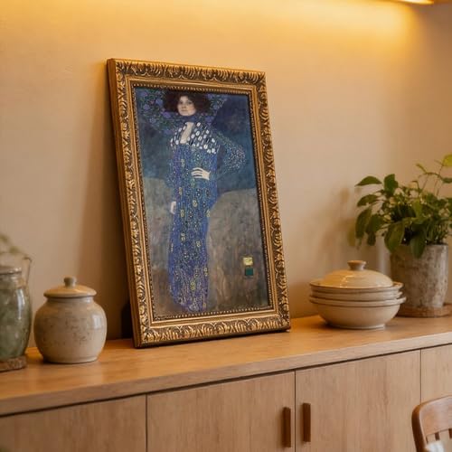 Toile Klimt Emilie Floge avec cadre à suspendre de qualité supérieure - 6