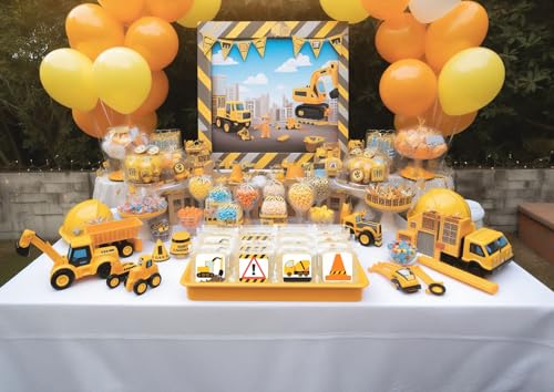 Image of Construction Cookies individually Wrapped | Bulk Party Favors Birthday Party | Bulldozer Excavator Digging Vehicles | Birthday Baby Shower