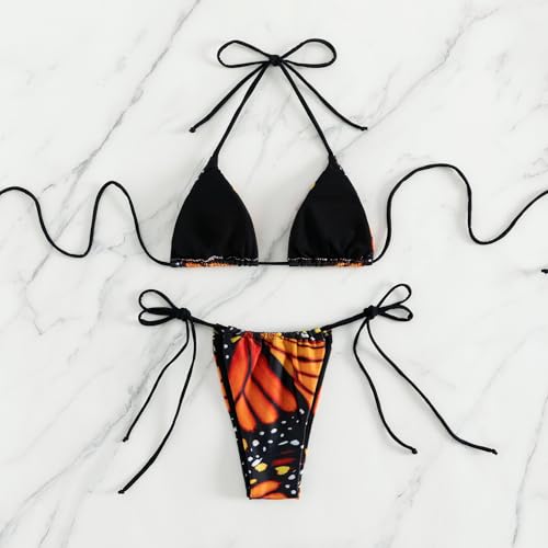 Women's Halter 2 Piece Bikini Set Sexy Tie String Triangle Bathing Suits2