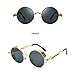 TOIPASTN Round Steampunk Sunglasses Men Fashion Male Anti-uv Women Metal(C9)