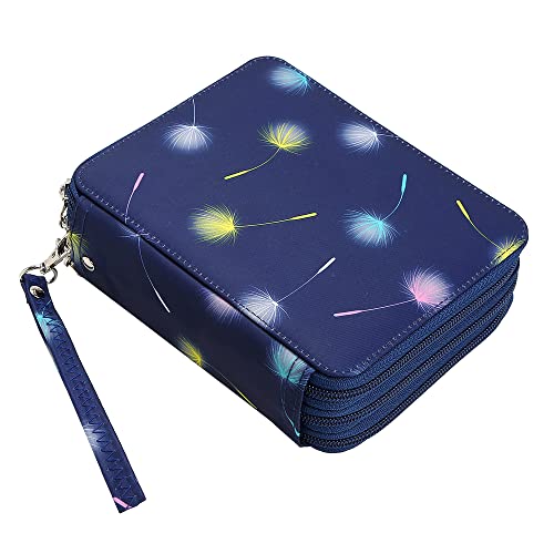 Image of Portable Colored 72 Slots Pencil case Organizer with Printing Pattern for Watercolor Pens or Markers, Pencil Case Organizer for Artist
