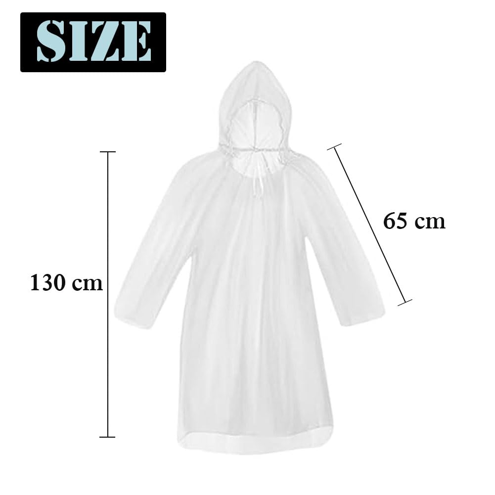 6pcs Ponchos Pluie Transparent Imperméable,Poncho Pluie transparent,Transparent Plastique Poncho Pluie,Extérieur Imperméable Poncho,Ponchos à Capuche Adulte Raincoat