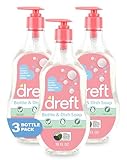 DREFT Bottle and Dish Soap | Made to Clean Baby Bottles, Sippy Cups, Pacifiers, Breast Pumps, & More | Gently Removes Milk Film & Odors | Plant Based, Fragrance Free Dish Soap | 18 Fl Oz (Pack of 3)
