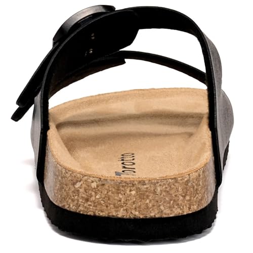 Image of Torotto Kids Sandals Boys Girls Slide Summer Non-slip Cork Glitter Toddler Slippers with Adjustable Straps for Indoor & Outdoor