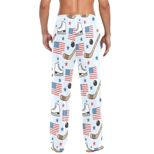 The Usa Skates Flag Men's Pajama Pants Lightweight Sleepwear Bottom Lounge Pants3