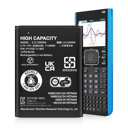 UQOIE TI 84 Plus CE Battery, Replacement for Texas Instruments TI-84 Plus CE Battery-Part No 3.7L1200SPA, P11P35-11-N01 3.7V 3200mAh