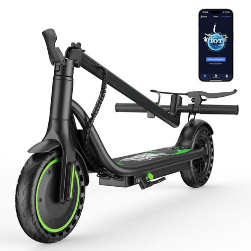 Electric Scooter, 350W Scooter, 19 MPH Max Speed & 15/23 Miles Range, Quick Folding Design, 8.5' Solid Tire, Comfortable Riding, Widened Deck, Cruise Control, Smart APP