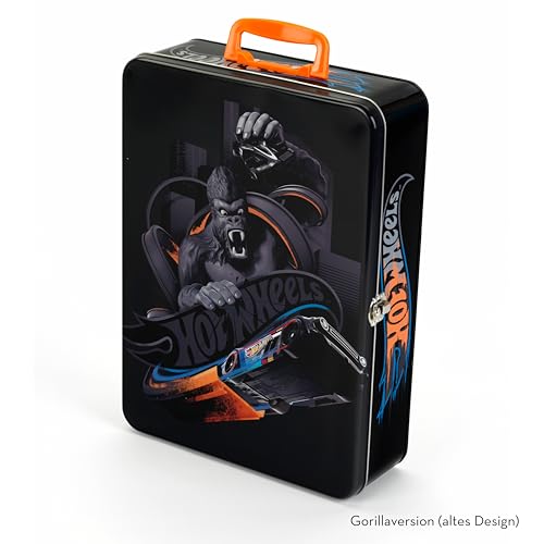 Theo Klein 2881 Hot Wheels Sammelkoffer I Metallkoffer für bis zu 50 Autos I Praktische Unterteilungen I Maße: 37,5 cm x 26 cm x 8,5 cm I Spielzeug für Kinder ab 3 Jahren
