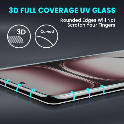 Image of FIRST MART Matte UV Tempered Glass for Oppo Reno 12 Pro and Oppo F29 Pro | Anti-Glare Curved Screen Protector, 9H Scratch Resistant, Fingerprint Compatible, Case-Friendly | Pack of 1