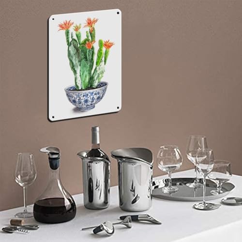 Affiche rétro en métal cactus cadeau déco idéal format 20x30