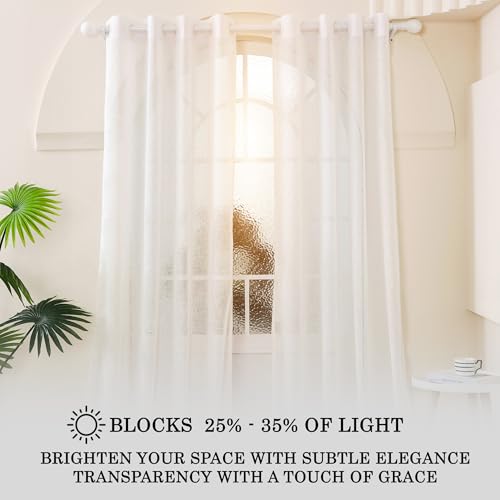 Image of Story@Home Curtains Long Door 9 Feet Long Set of 2 | Sheer Curtain | Transparent Curtain | Curtains for Living Room | (118 X 275 Cm, White) | Elegant Airy Net Drapes for Home Decor