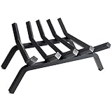 INNFINEST Fireplace Log Grate 18 inch 5 Bar Fire Grates Heavy Duty 3/4” Wide Solid Steel Indoor Chim
