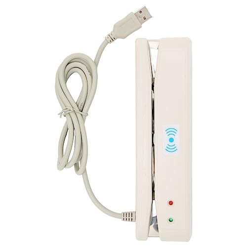 Yunseity Lector de Tarjetas de Crédito Magnético USB, para POS Bancario, Compatible con Tarjeta de Banda Magnética, con Indicador de Estado LED