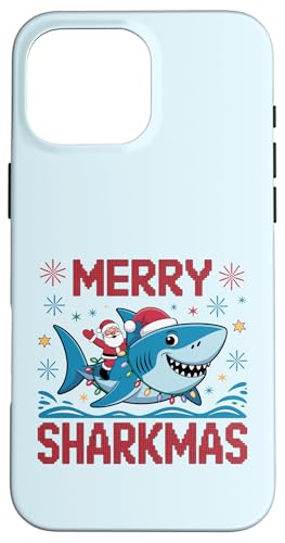 Merry Sharkmas AO[Z[^[ T^ CfBO V[N Cgt X}zP[X iPhone 16 Pro Max p