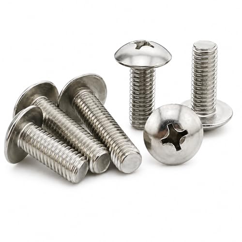 Image of By inchVP INDUSTRIES inch (Pcs-25) M5x12 mm Truss Phillips Head Screw Nickel Plated | Round Head Machine Screw for Modular Furniture, Wooden Work, Electrical Fittings, DIY & Industrial Applications