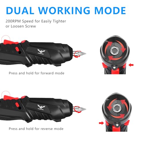 Image of JENABOM 14 in 1 Electric Screwdriver Cordless Rechargeable Small Power Drill Set 3.6V Li-ion 3.5Nm Max Torque Electric Rotatable with Case LED Light Screwdriver for Home Office DIY Tools (Black)