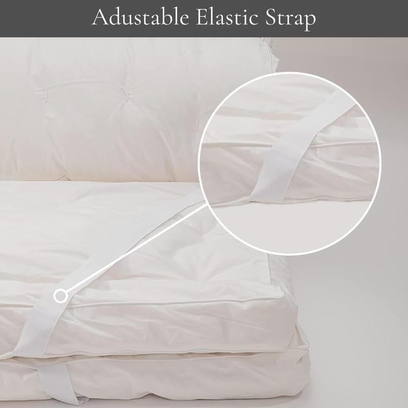 Sleep and Beyond myWoolly Latex Topper, 100% Natural Wool and Latex Filled Mattress Topper,3 in Thick, Queen 60x80, Ivory