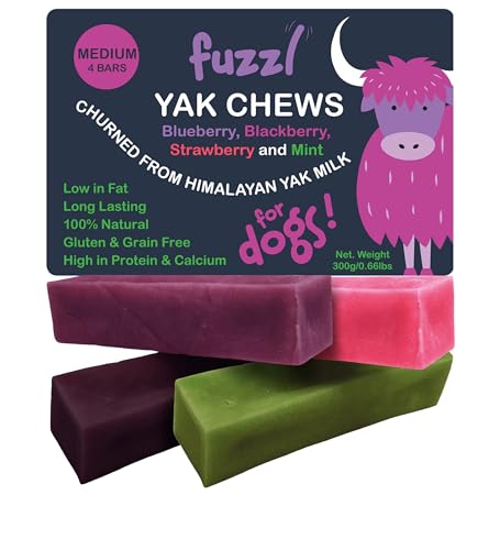 Image of Yak Cheese Himalayan Dog Chews Multi Flavor 4 Pack Blueberry Black Berry Strawberry Mint Natural Dog Treats Yak Chews No Hide Dog Food Long Lasting Dog Dental Sticks Milk Chews Cheese Stick