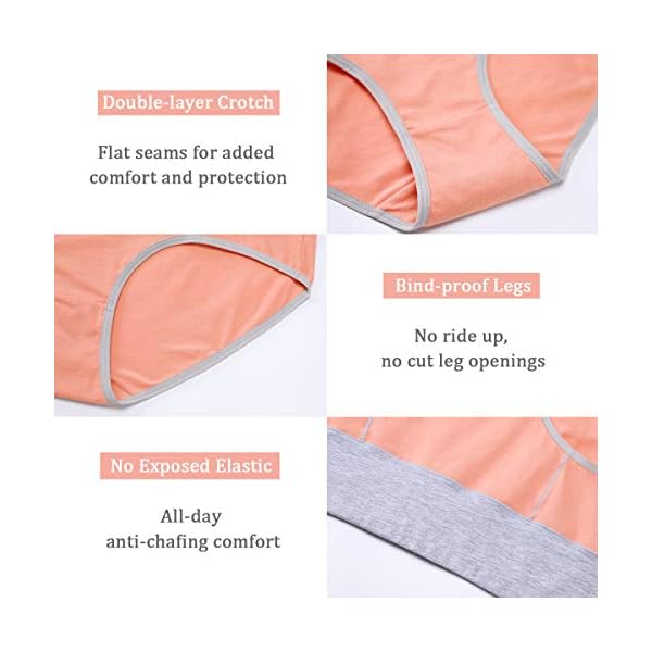 wirarpa Women's Cotton Underwear High Waist Breathable Briefs Soft Underpants Ladies Stretch Panties 4 Pack - Image 5