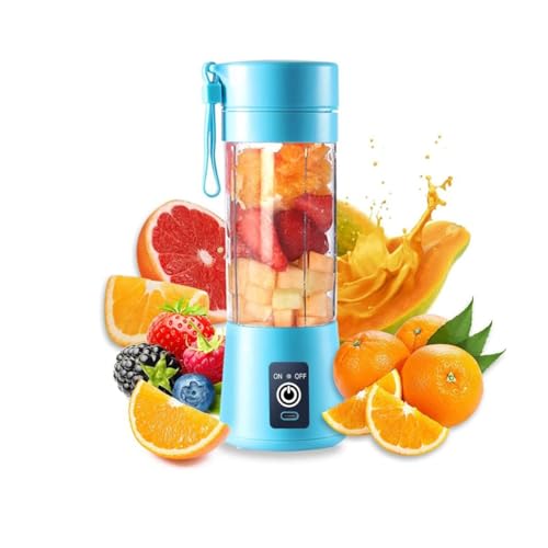 Batidora Licuadora Klack portátil, para batidos y smoothies, 380 ml con seis cuchillas - Azul