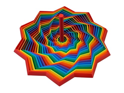 Image of Expanded Sensory Fidget Star with Handle - Visually Captivating and Satisfyingly Noisy! (True Rainbow, Extra Large)