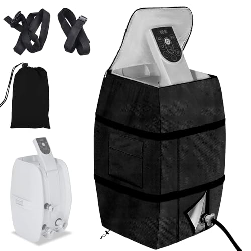 HOVCEH Couvercle de Pompe de Chauffage de Spa, Housse de Pompe de Chauffage, Convient à Plusieurs Marques de Baignoires/Piscines Extérieures (Noires, Carrées)