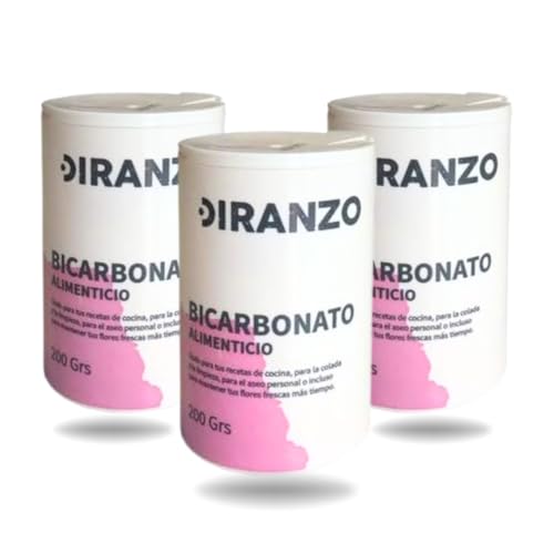 FAMILYCOM. Bicarbonato de Sodio Alimenticio 200 gr. Pack 3 unidades 600 gr en total. Para recetas de Cocina, la colada y la Limpieza. Limpiador Ecológico.