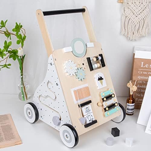 Nizzvlo 手押し車 ベビーウォーカー 木製 歩行器 知育玩具 おもちゃ つかまり立ち支援 カタカタ 多機能 赤ちゃん 幼児 1歳?3歳 男の子 女の子 誕生日プレゼント 出産祝い