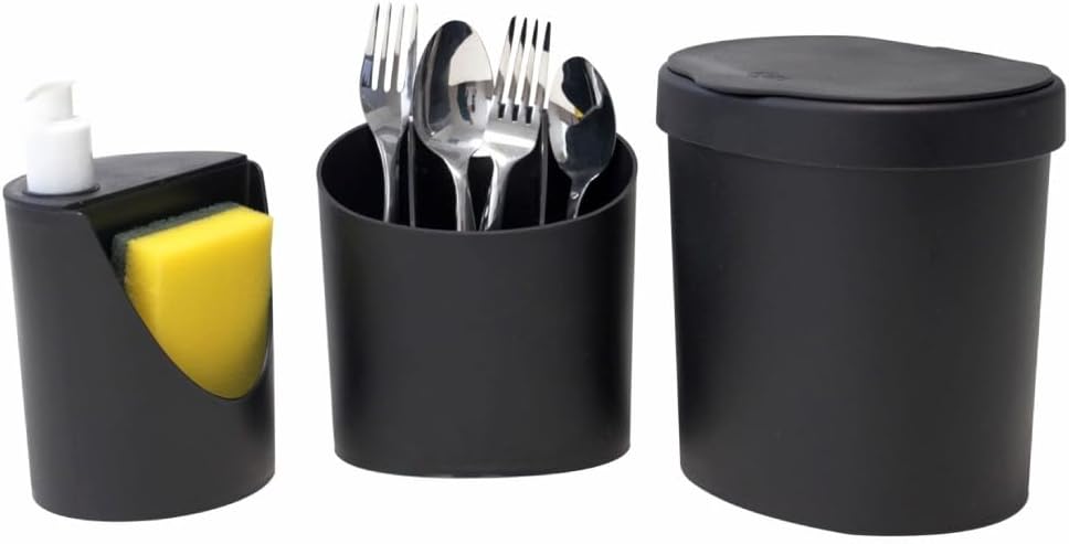 Coza - Escorredor de Talheres Oval Basic - Preto