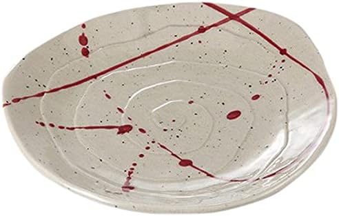 Set of 10 Cinnabar Scattered 9.0 Triangular Plates, 10.5 x 10.6 x 1.6 inches (26.7 x 26.8 x 4 cm), 30.9 oz (865 g), Japanese Dishes, Restaurants, Inns Japanese Tableware, Commercial Use