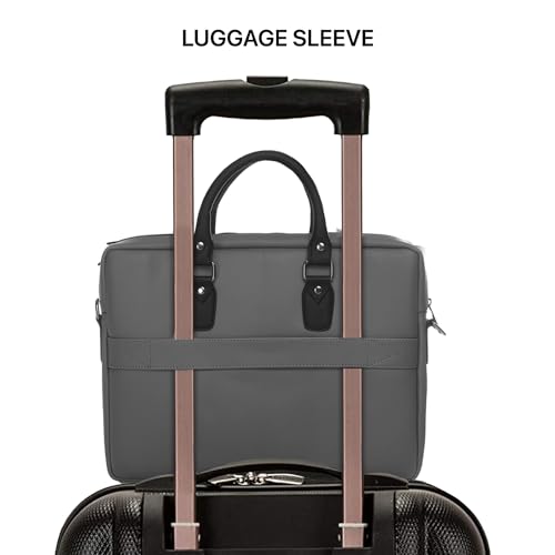 Image of Vaku Luxos MILAN 14 Inch Laptop Bag Leather Collection Messenger Organizer Shoulder Sling Office Bag for Men & Women With Adjustable Strap for Laptop and MacBook up to 14 inch