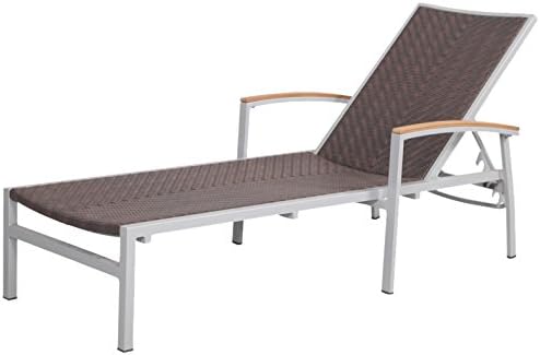 Jadon Outdoors 2014-25S Emma Sunlounger, 30" Width x 78" Depth x 46" Height, Safari Brown (Set of 2)