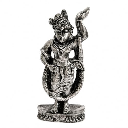 Image of eCraftIndia Lord Shrinathji Idol | Silver Finish Shrinathji Statue | Decorative Spiritual Showpiece for Home Decor & Gifting | Hindu God Murti for Temple & Living Space