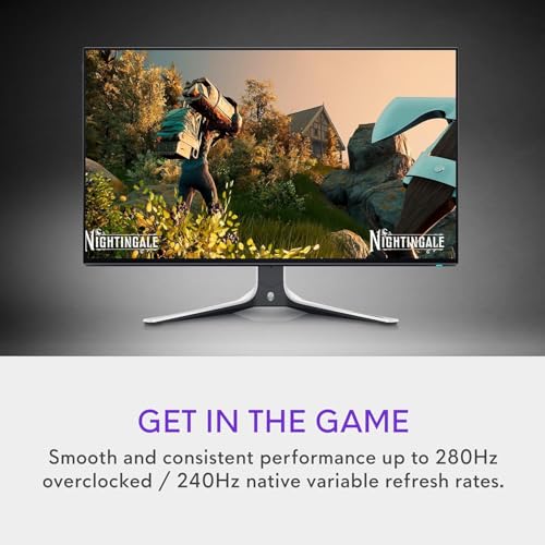Image of Dell Alienware 27 inch Gaming Monitor | 280Hz, 1ms, QHD | FreeSync Premium Pro + G-Sync | Fast IPS, VESA HDR600 | Height /Tilt /Swivel /Pivot, AlienFX RGB, Low Blue Light (QHD-280Hz)