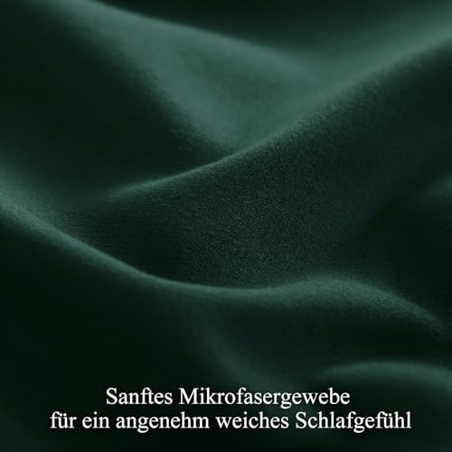 RUIKASI Bettwäsche 200x200 3teilig Mikrofaser, Grün Grau – Ansicht 6