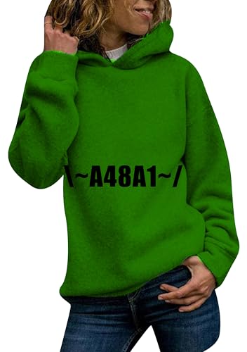 ZICUE Women Fall Spring Soft Sweatshirt Casual Solid Color Tops