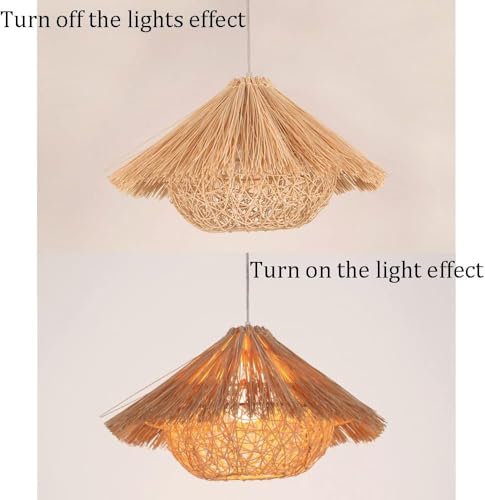 Lámpara de ratán beige para renovar estancias con una luz relajante y natural 3