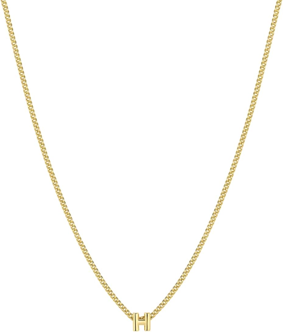 Collar Wilder Mini Alphabet - Latón chapado en oro o plata de 18k - Encanto inicial personalizado - Cierre seguro, longitud ajustable - Elegancia atemporal
