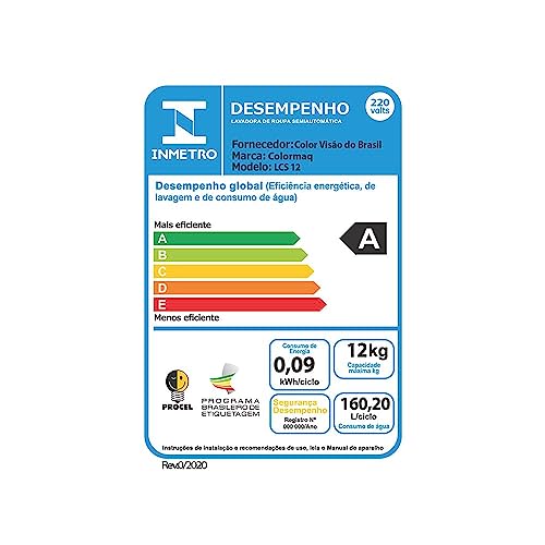 Colormaq Maquina de Lavar Roupa Semi Automatica Tanquinho 12kg LCS12 Branco 220V