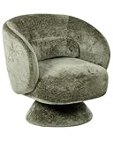 Beliani Drehsessel Chenille Stoff grün Retro-Stil für Wohnzimmer Lieksa