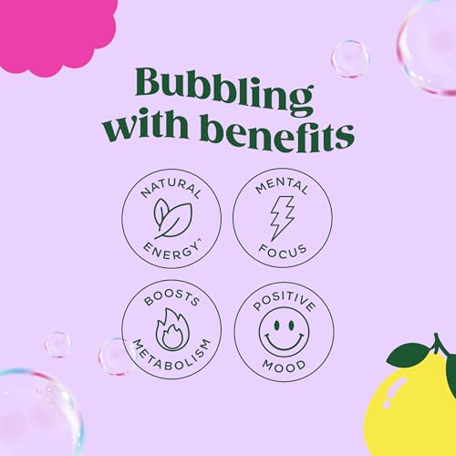 Image of Bloom Nutrition Sparkling Energy Drink for Focus, Natural Caffeine, Zero Sugar, 180mg Caffeine, Antioxidant-Rich with Green Coffee Bean, Green Tea Extract, & Prebiotics, Raspberry Lemon 12oz 24 Pack
