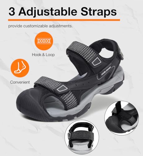 CAMEL CROWN Women's Hiking Sandals Waterproof Closed Toe Water Sandals Comfort Adjustable Athletic Outdoor Sandals for Summer Beach Hiker Trekking Camping4