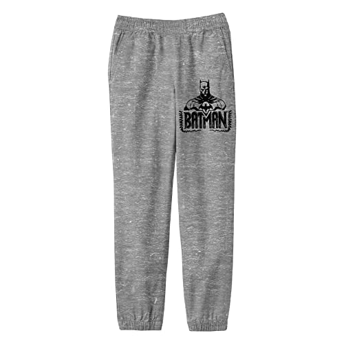 Bioworld Batman Character Portrait Youth Boy's Athletic Heather Gray Sweatpants