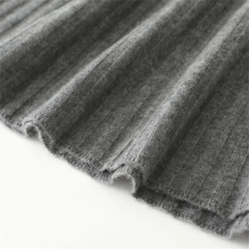 Women Fall Winter Preppy Style Pleated Skirt 100% Merino Soft Cashmere Short Above Knee Wool Skirts Beige XL4