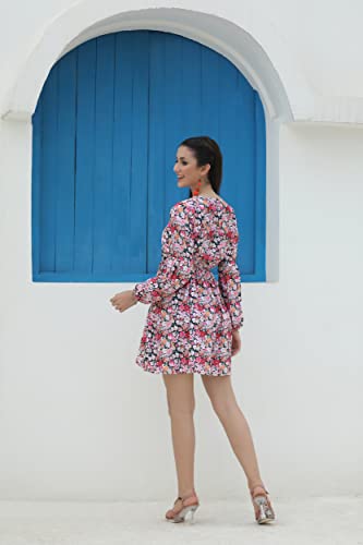 Image of GRECIILOOKS Women's Rayon Full Sleeve A-Line Knee-Length Western Dresses for Women or Girls