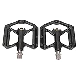 2 Pedales de Bicicleta de Fibra de Carbono, Plataforma Plana Ligera para Bicicletas de Montaña de Carretera, Antideslizantes de 3 Rodamientos para Todo Tipo de Bicicletas