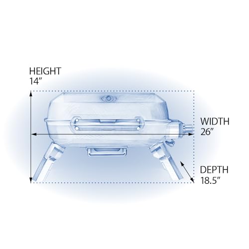Image of Napoleon TravelQ 240 Compact Portable Propane Gas Grill, Blue, Tailgating, Camping, and Small Outdoor Spaces