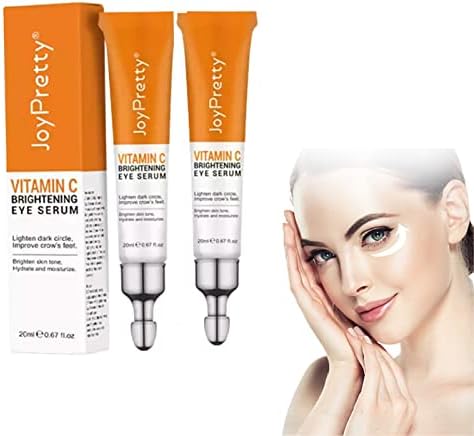 20ml/0.67fl.oz Joy Pretty Vitamin C Brightening Eye Serum, Joy Pretty Eye Serum, JoyPretty Vitamin C Serum, for Dark Circles Puffiness Under Eye Bags Fine Line Crow's feet Remove (2PCS)