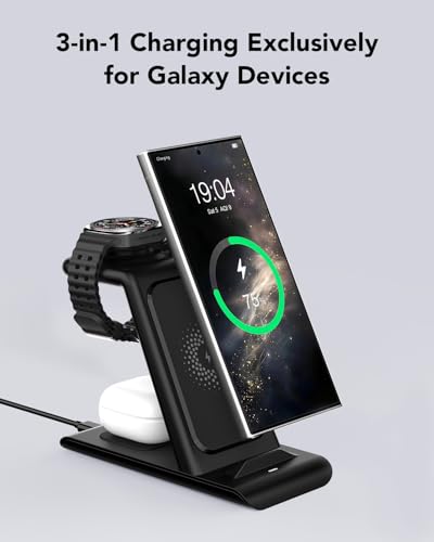 image for Aresh 3 in 1 Wireless Charging Station for Samsung Wireless Charger fo